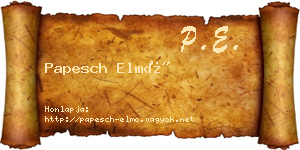 Papesch Elmó névjegykártya